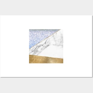 Arty silver glitter marble ii Posters and Art